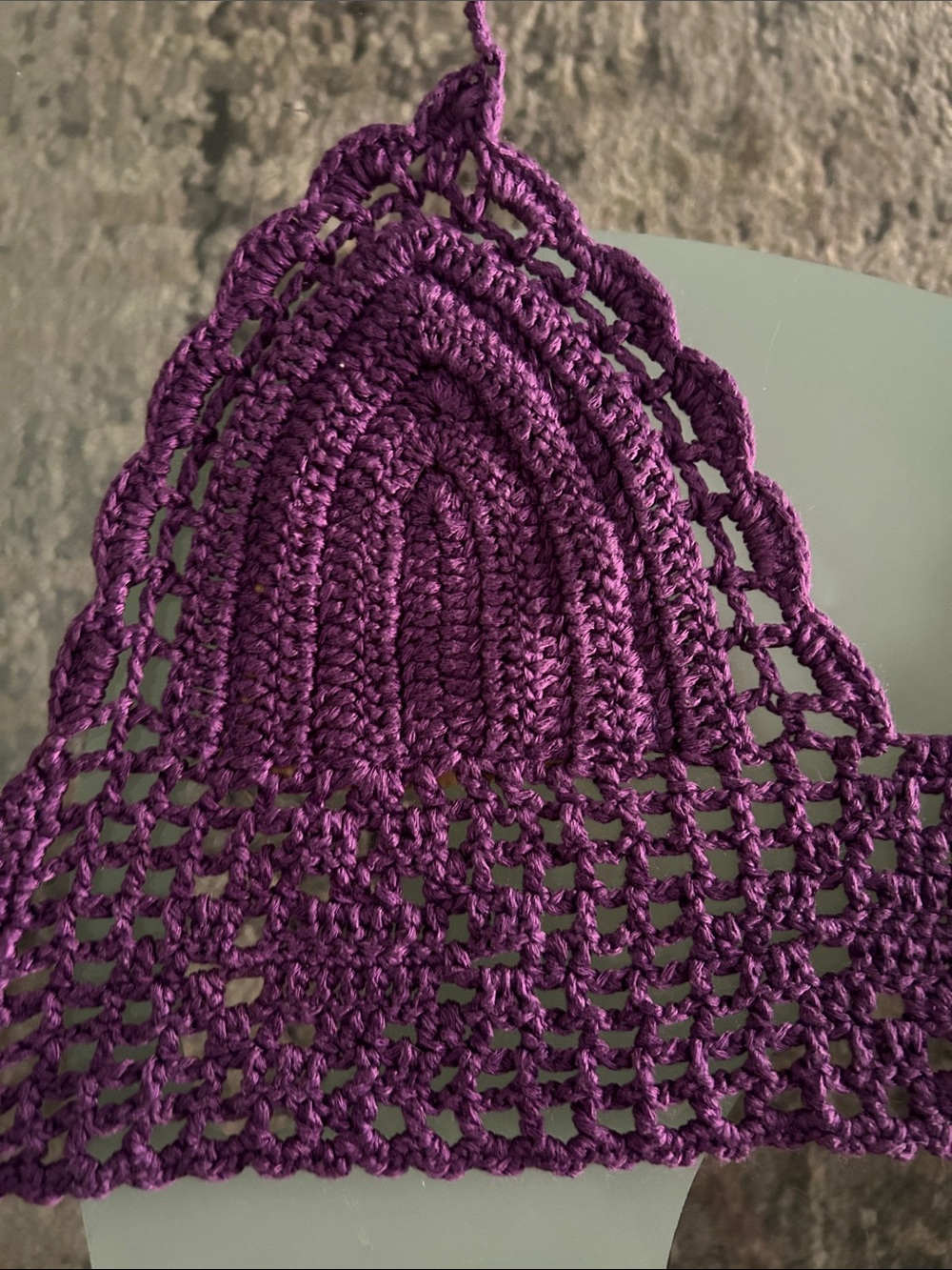 Handcrafted Purple Crochet Halter Bralette Top - Women Tops - Picture 2 of 9